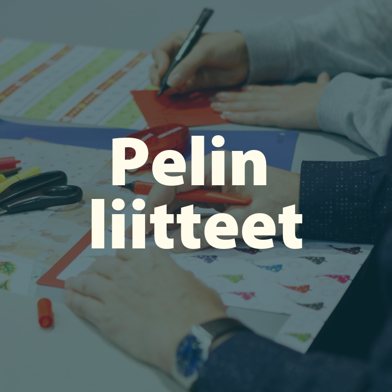 Tumma kuva, jonka päällä lukee pelin liitteet.